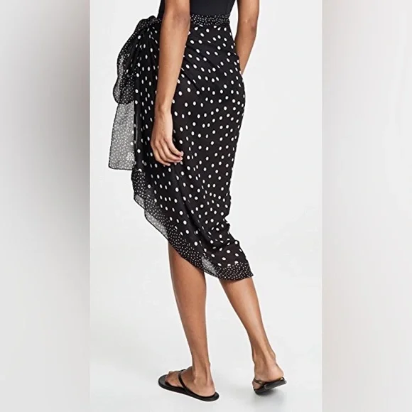 NWOT SOLID & STRIPED Pareto Sarong in Black Polka Dot - Picture 3 of 7